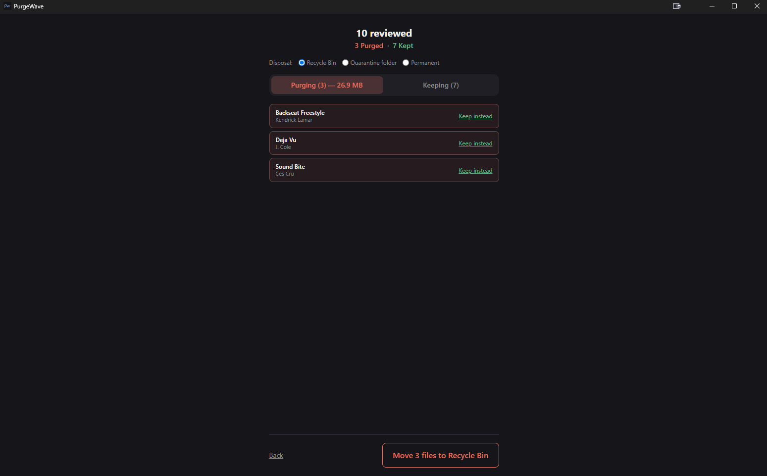 PurgeWave screenshot 4